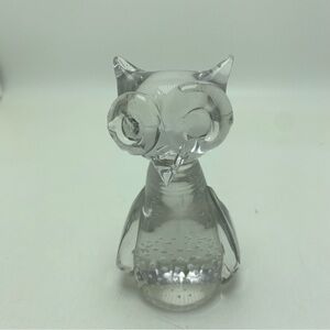 Vintage Hand Blown Art Glass Owl Paperweight